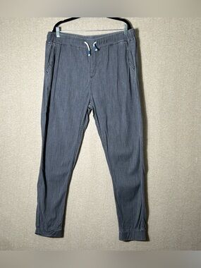 Mugsy Easy Joggers Mens XL Gray Lounge Casual Comfort Chambray Stretch Athletic‎